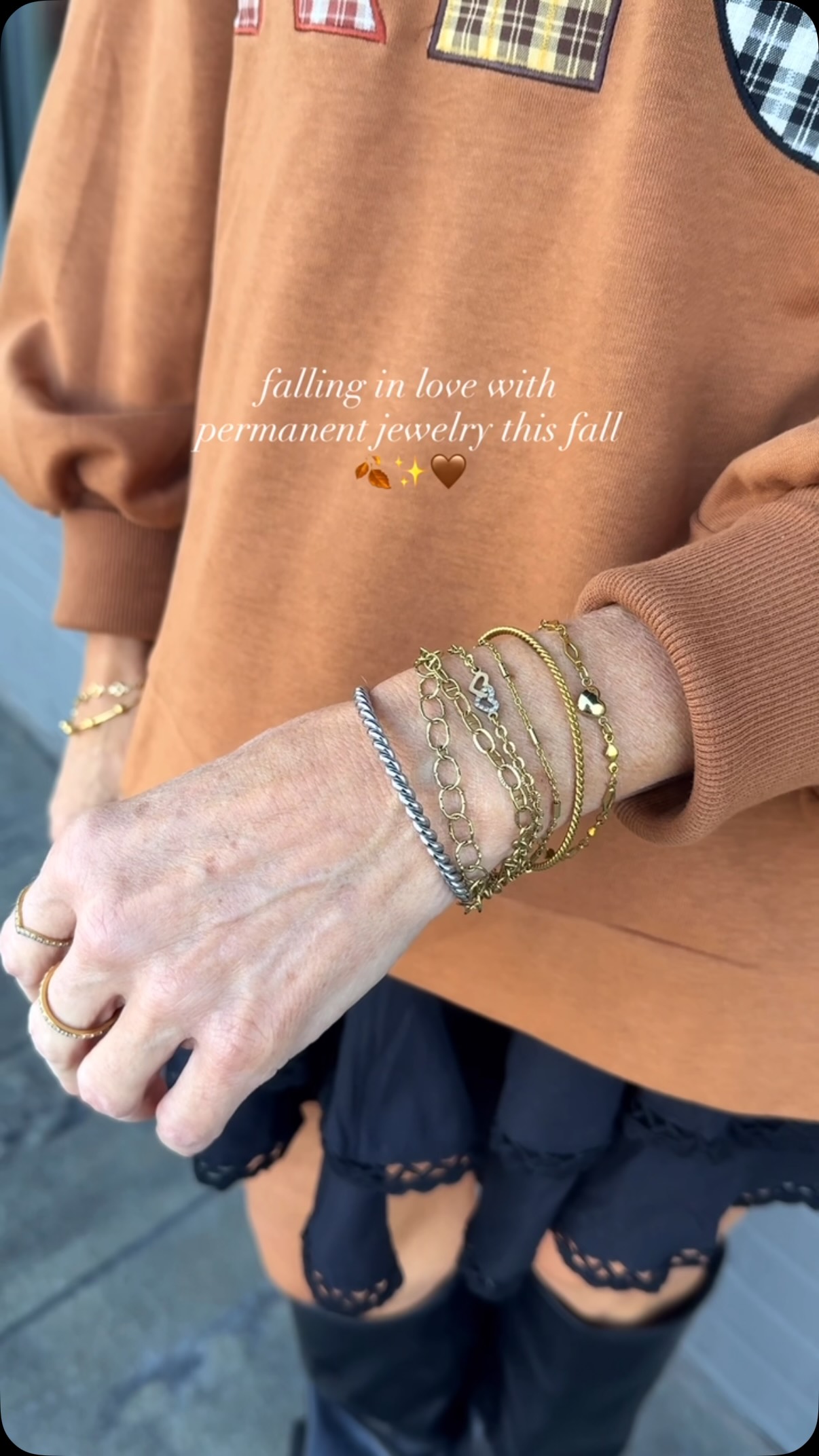 We should feel the love very season 🤎 ! What one is your favorite? I love a beautiful bracelet stack that makes me feel put together at any time of the day. 
.
Check the link in Bio to pick out your PermaLinx pieces today! 
.
#smile #njvendor #permanentjewelry